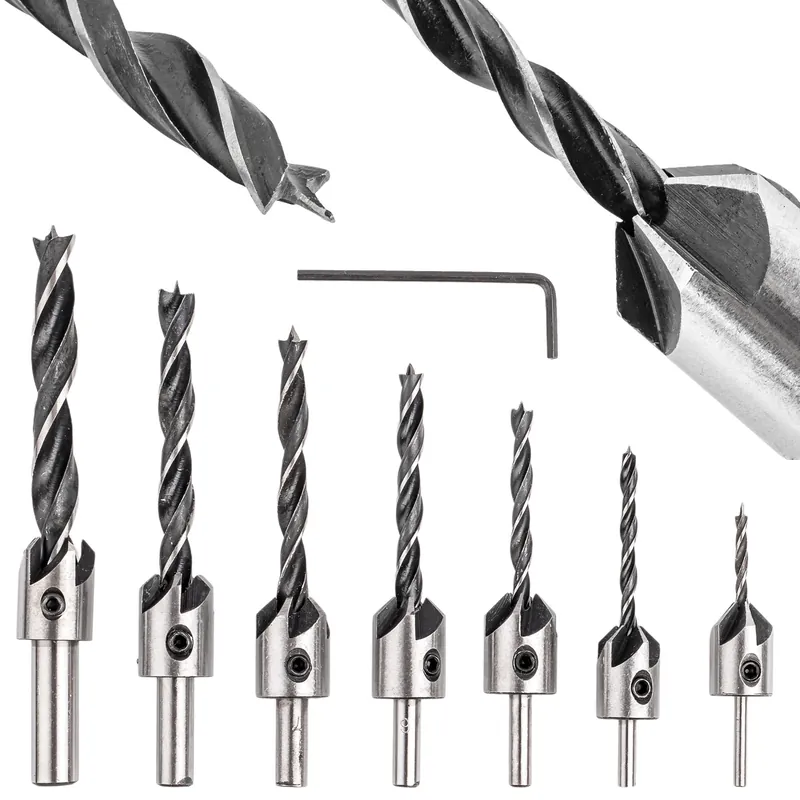 Zniżka Wiertła do drewna z pogłębiaczem 3-10mm 7sztuk FALON-TECH