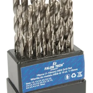 Darmowy zwrot Wiertła do metalu 1-10 mm wiertło (zestaw 19 szt) FALON-TECH