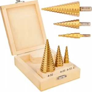 Wiertła stożkowe stopniowe tytanowe 3 sztuki (4-32 mm) SILVER Wyjątkowa oferta