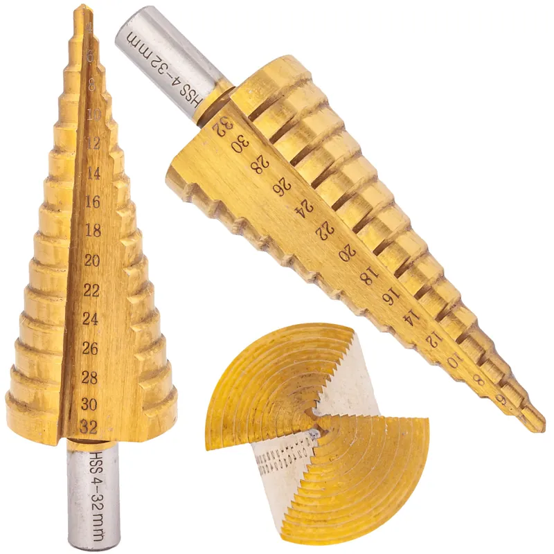 Wiertło stożkowe stopniowe tytanowe HSS 4-32 mm (wiertła) SILVER Promocja