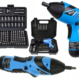 Zniżka Wkrętarka wkrętak akumulatorowa 3,6V 1300 mAh + Bity 100 el GEKO