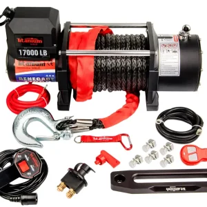 Niska cena Wyciągarka wciągarka renegade 17000 lbs 24v lina syntetyczna ślizg TITANIUM WINCH