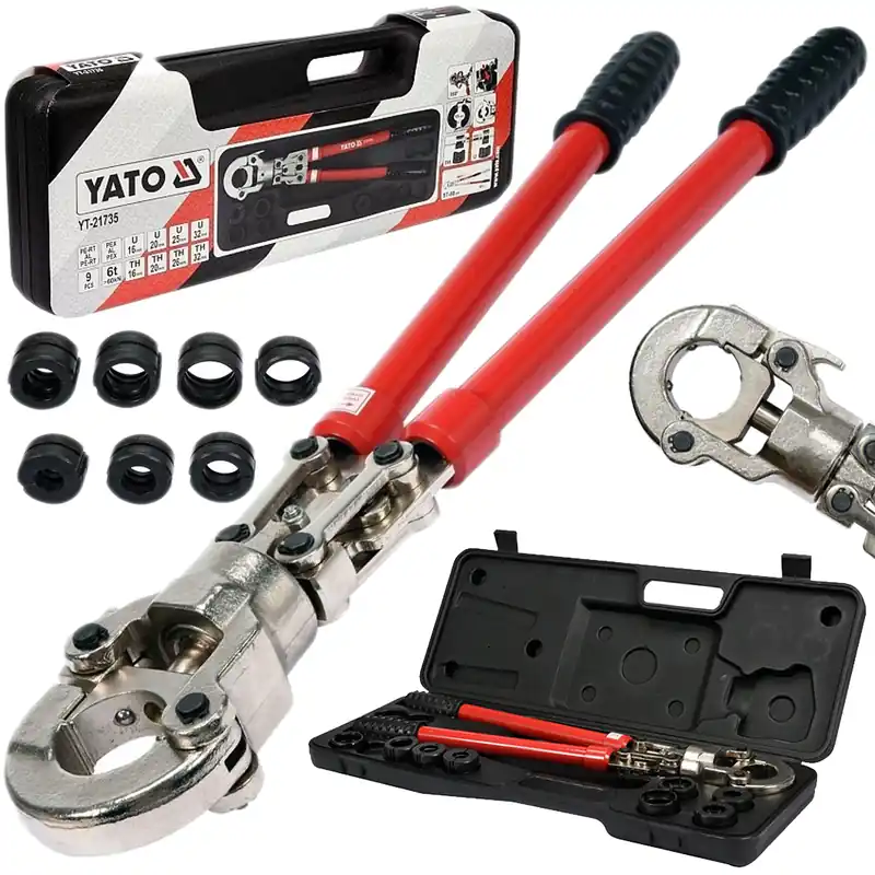 Oferta limitowana Zaciskarka hydrualiczna praska do rur PEX AL PRO + 8 głowicYT-21735 YATO