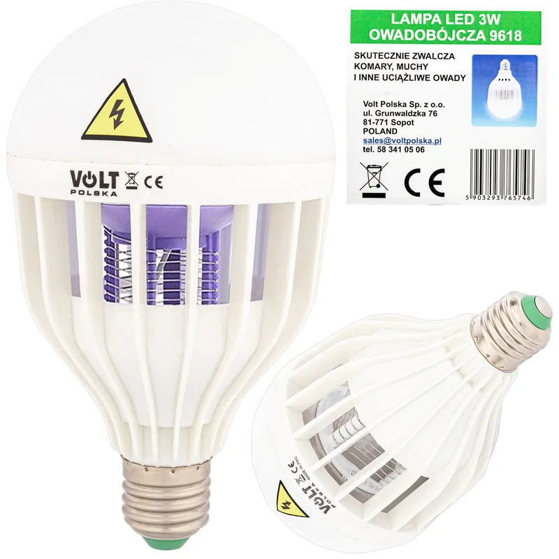 Żarówka owadobójcza 2w1 – 3W – gwint E27 - VOLT POLSKA Zamów dziś