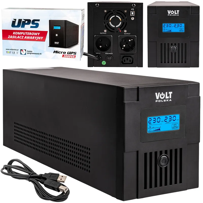 Kup online Zasilacz Awaryjny UPS Micro 3000 (3000VA/1800W/4x9Ah) LCD VOLT POLSKA