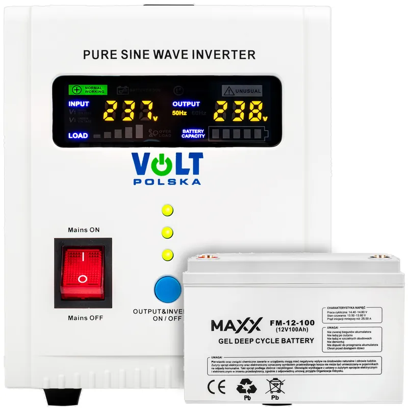 Dostępne od ręki Zasilanie UPS awaryjne 800W akumulator 100AhVOLT POLSKA