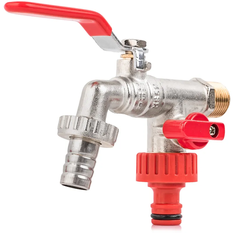 Zawór kulowy czerpalny 1/2" podwójny kran z dławicą DIAMOND Zniżka