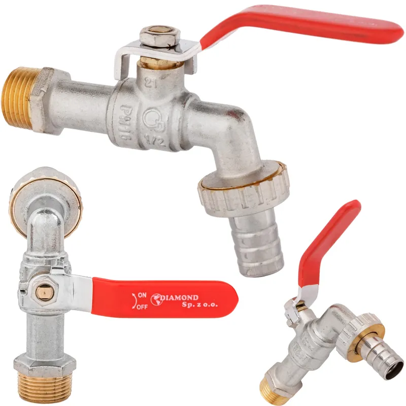 Zawór kulowy czerpalny 1/2" z przyłączem węża DIAMOND Taniej