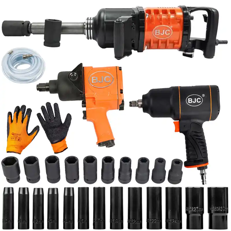 Super okazja Zestaw 3x Klucz Udarowy Pneumatyczny BJC 1" 3/4 1/2 5000Nm +Nasadki +Rękawice