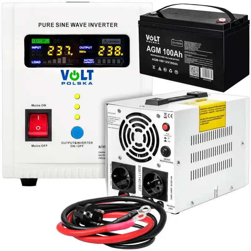 Zniżka Zestaw Awaryjne Zasilanie SINUSPRO 800E + Akumulator 100Ah VOLT POLSKA