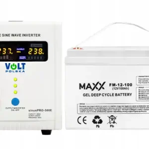 Popularny Zestaw awaryjnego zasilania - przetwornica napięcia ups sinuspro-500e 12v 230v 500w + akumulator 100ah