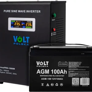 Zestaw awaryjnego zasilania zasilacz awaryjny sinuspro-1000w 12v + akumulator AGM 100ah VOLT POLSKA Ekspresowa dostawa