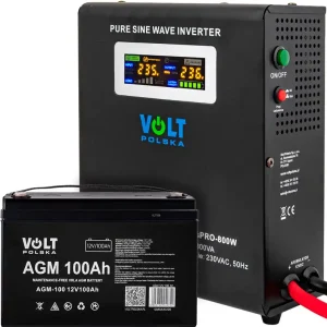 Zestaw awaryjnego zasilania zasilacz awaryjny sinuspro-800w 12v + akumulator AGM 100ah VOLT POLSKA Hit cenowy