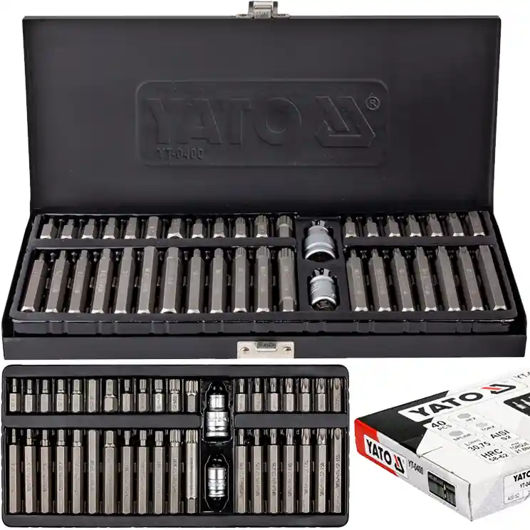 Zestaw bitó bityTORX HEX SPLINE 40 sztuk walizka YT-0400 YATO Szybka wysyłka