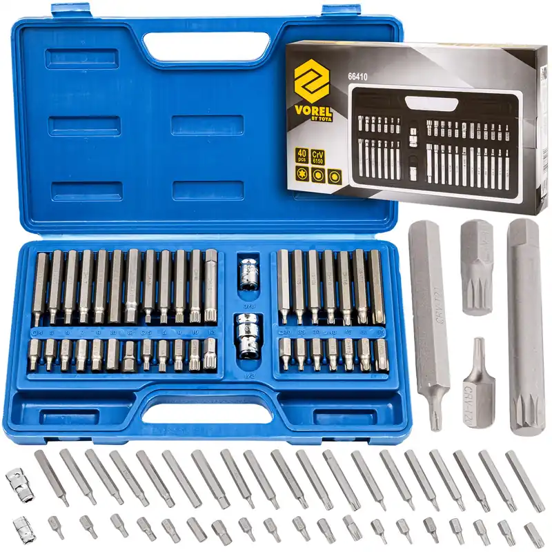 Zestaw bitów kluczy bity torx imbus hex spline walizka 40 elVOREL YATO Tylko dziś