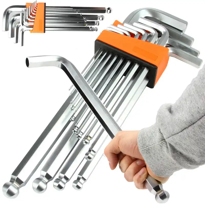 Do wyczerpania zapasów Zestaw klucze imbusowe imbusy 2-19mm crv 13el długie z kulką profesjonalne MAR-POL