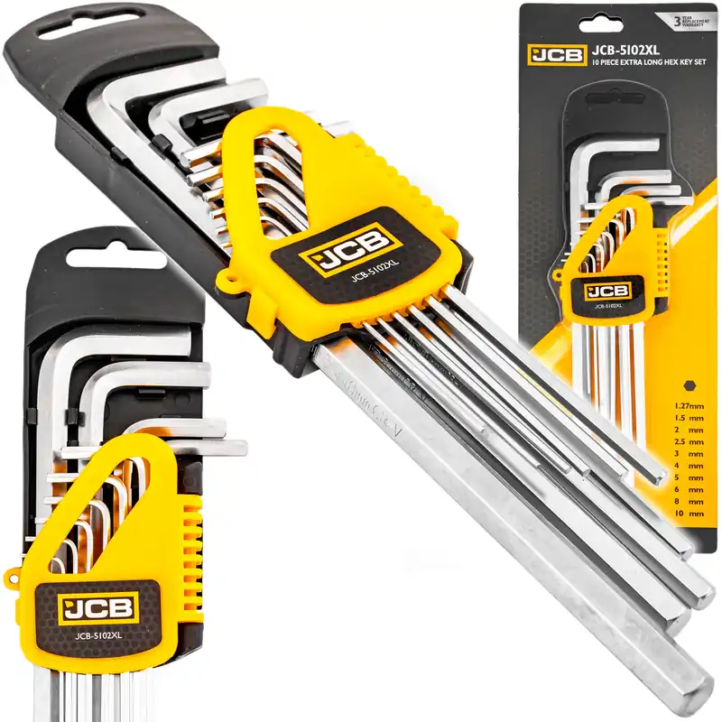 Zestaw klucze imbusowe wkrętaki imbusy crv długie XL 10el 1,27-10mm JCB Dostępne od ręki