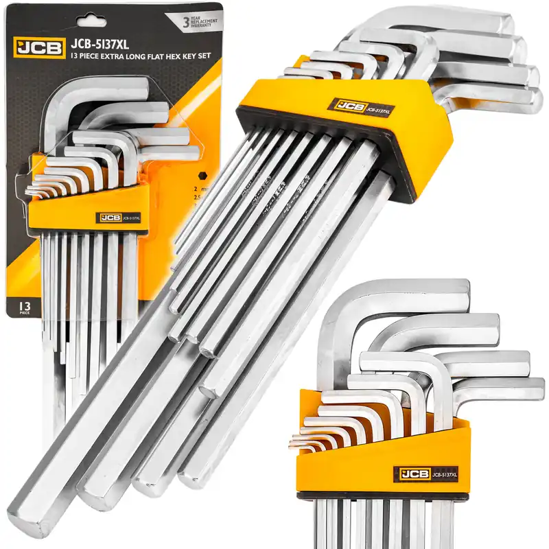 Bezpieczne zakupy Zestaw klucze imbusowe wkrętaki imbusy crv długie z kulką 13el 2-19mm JCB