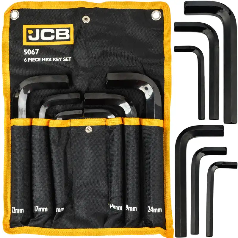 Hit cenowy Zestaw klucze imbusowe wkrętaki imbusy krótkie CRV płachta 6 el 12-24 mm JCB
