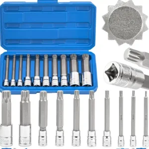 Wybór klientów Zestaw klucze nasadki bity spline M4-M18 końcówki długie walizka 10szt FALON-TECH