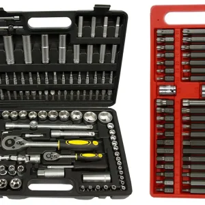 Tani Zestaw Klucze Nasadowe 108el + Bity Torx Hex SPLINE 40el CRV