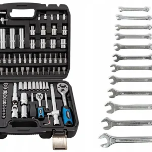 Darmowy zwrot Zestaw klucze nasadowe 108szt. + płasko-oczkowe 12szt. 6-22mm (folia)