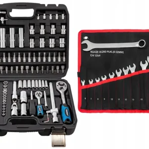 Niska cena Zestaw klucze nasadowe 108szt. + płasko-oczkowe 12szt. 6-22mm (płachta)