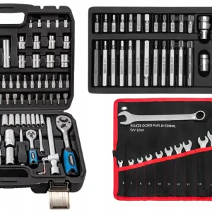 Zestaw klucze nasadowe 108szt. + płasko-oczkowe 12szt. 6-22mm + BITY 40el. Super okazja
