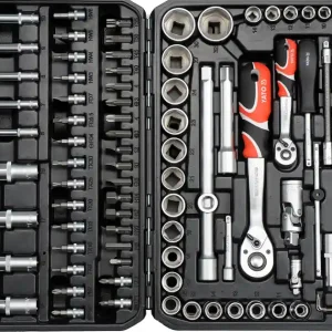 Zestaw klucze nasadowe zestaw 1/2" 1/4" 3/8" 94el. YT-12681 YATO Ostatnie sztuki