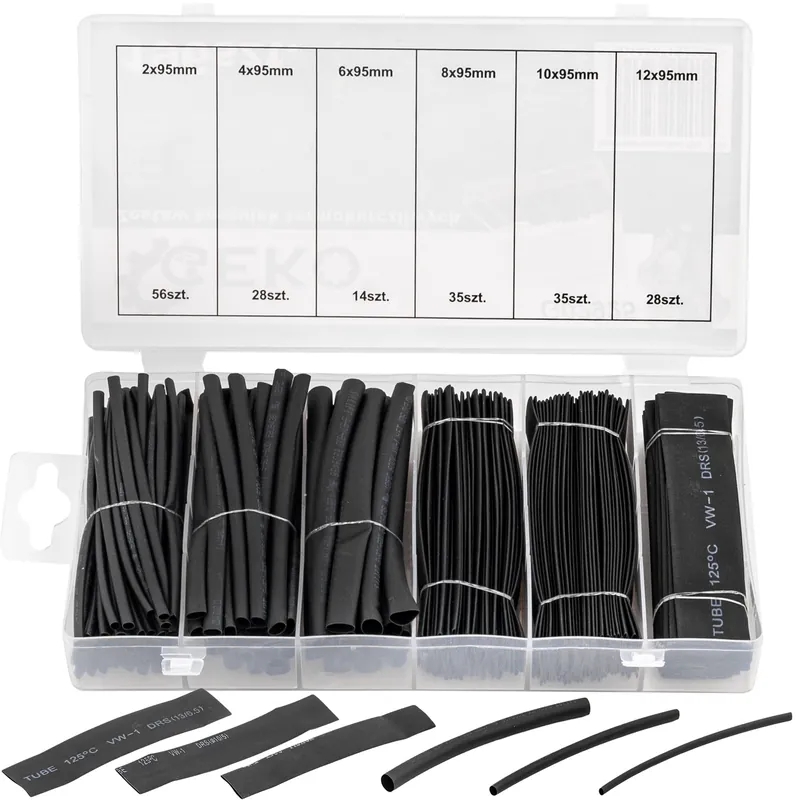 Zestaw koszulek rurki termokurczliwe 196 szt GEKO Dodaj do koszyka
