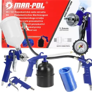 Bezpieczne zakupy Zestaw lakierniczy pistolet do malowania i pompowania 5el MAR-POL
