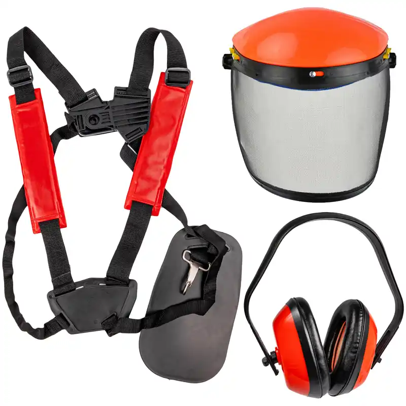 Nowy Zestaw maska ochronna szelki i nauszniki do kosy spalinowej DEMON