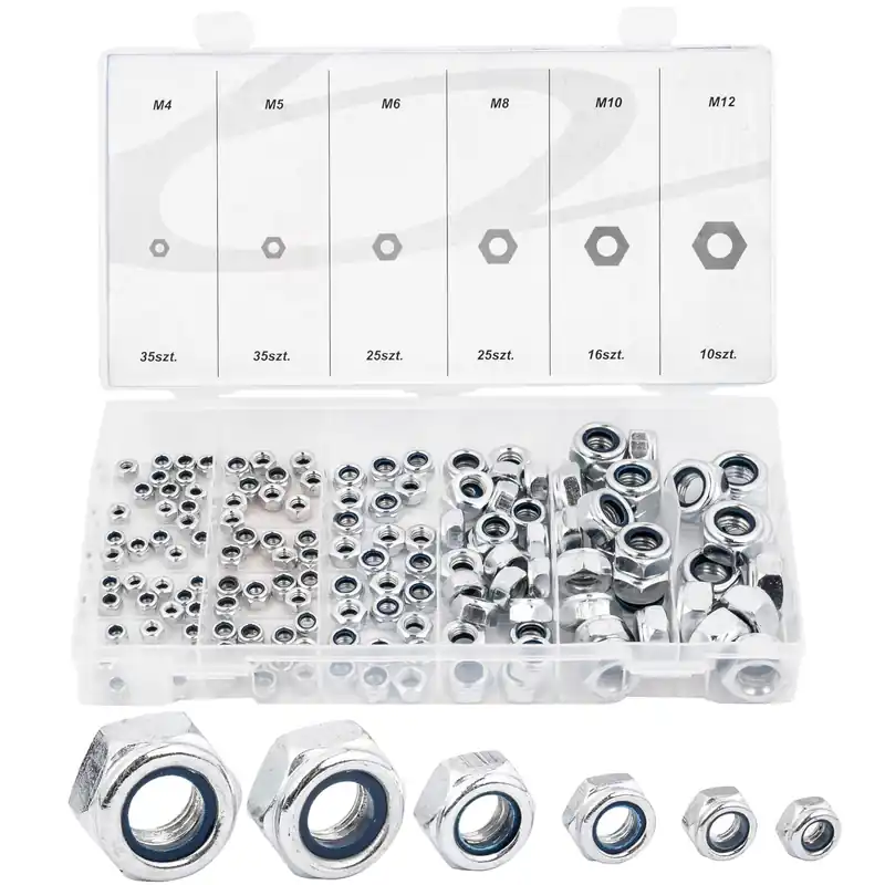 Zestaw nakrętek z uszczelnieniem nakrętki kontrujące M4-M12 146szt GEKO Oferta