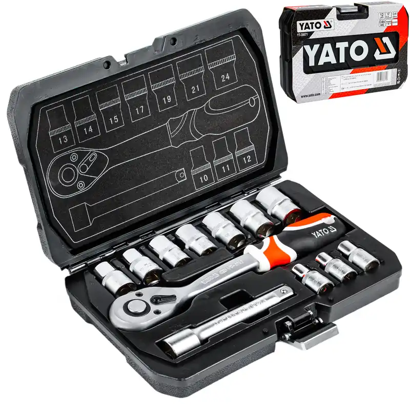 Zestaw narzędziowy 1/2" 12el YATO Nie przegap