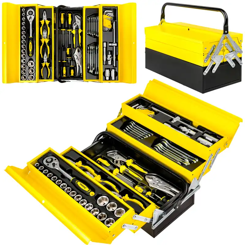 Zestaw narzędziowy 60 elementów + metalowa skrzynka WMC Kup online