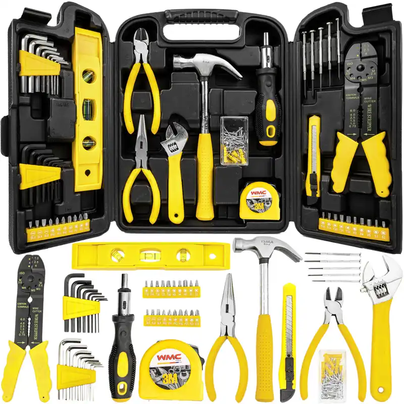 Sprawdź teraz Zestaw narzędziowy klucze nasadowe imbudowe wkrętaki młotek bity 3/8" 130el WMC