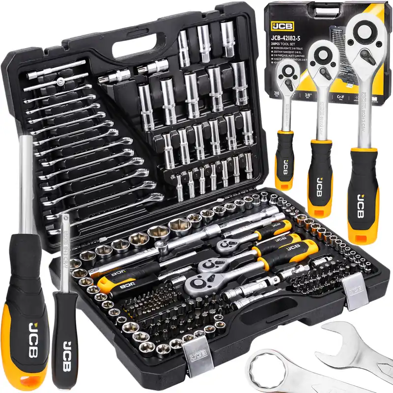 Zestaw narzędziowy klucze nasadowe oczkowe płaskie torx nasadki 218el JCB Taniej