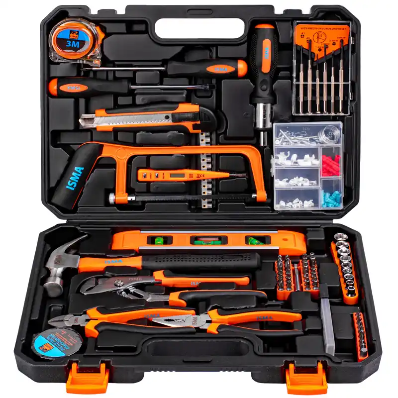 Zestaw narzędziowy klucze nasadowe wkrętaki bity 180 el. ISMA Ostatnie sztuki