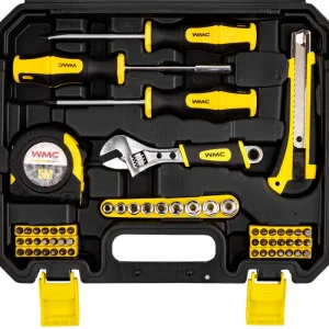 Dostępne od ręki Zestaw narzędziowy klucze nasadowe wkrętaki bity 82 el WMC