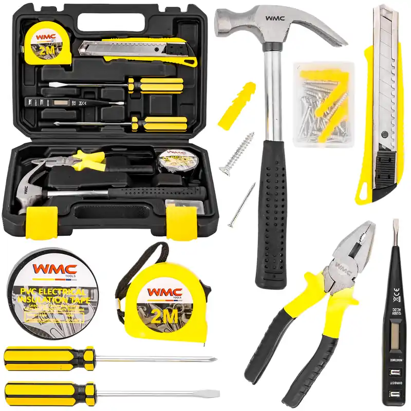 Nowość Zestaw narzędziowy klucze nasadowe wkrętaki młotek 55 el. WMC