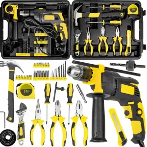 Kup teraz Zestaw narzędziowy warsztatowy wiertarka młotek wkrętaki bity szczypce 59el WMC