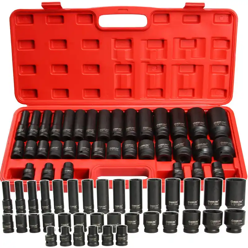 Bezpieczna płatność Zestaw nasadek 1/2" nasadki udarowe 8-32 mm walizka 35 elementów MAR-POL