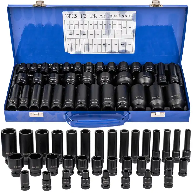 Zestaw nasadek udarowych 8-32 nasadki udarowe 1/2 do kluczy pneumatycznych 35el FORSAGE Taniej