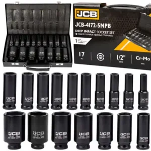Dodaj do koszyka Zestaw nasadki udarowe głębokie do klucz pneumatyczne 1/2" 10-36mm 17el JCB