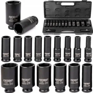 Zestaw nasadki udarowe głębokie do klucz pneumatyczny 1/2" 15el 10-36mm FORCEKRAFT Bezpieczna płatność