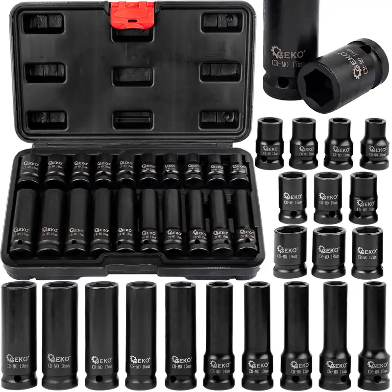 Zestaw nasadki udarowe nasadowe 1/2" 10-19mm 20el GEKO Niska cena