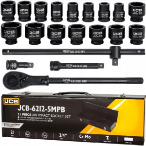 Zestaw nasadki udarowe nasadowe głębokie do klucza pneumatycznego 3/4" 17-50mm 21el JCB Okazja