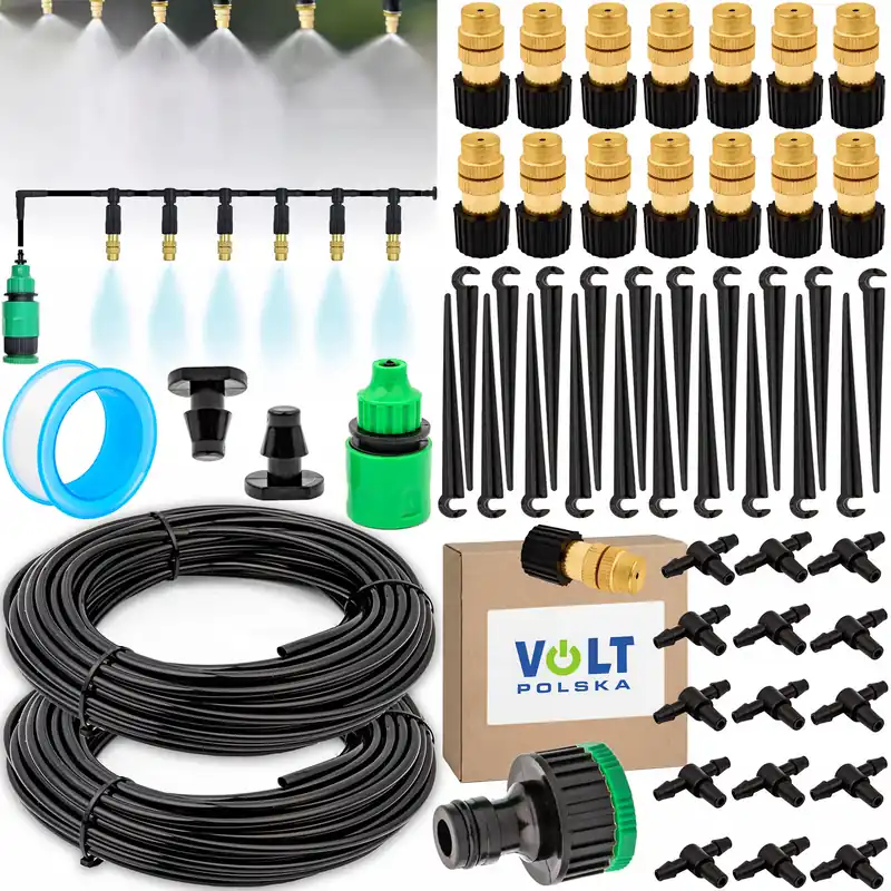 Zestaw nawadniania kurtyna wodna wąż do wody 20m zraszacz mgiełka ogrodowa VOLT POLSKA Najlepsza cena