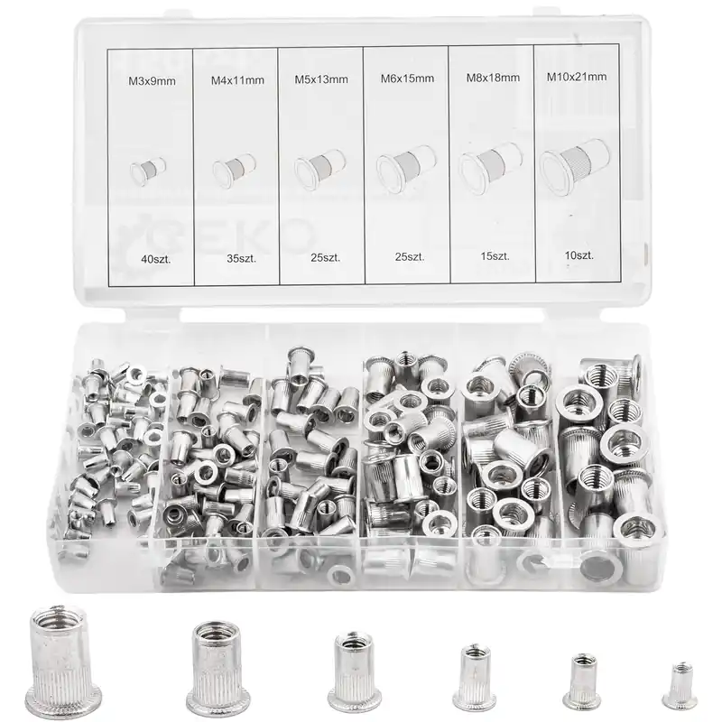 Darmowa dostawa Zestaw nitonakrętek aluminiowych nitonakrętki m3-m10 150el SILVER