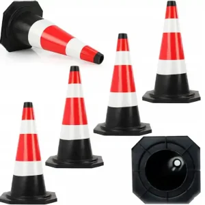 Obniżka ceny Zestaw pachołek drogowy słupek ostrzegawczy odblaskowy 60cm 4szt. MAR-POL